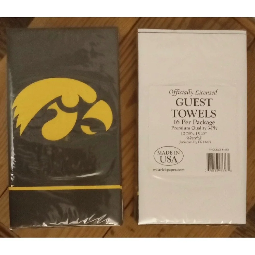 Iowa Hawkeye Guest Towels Brand New 16 pack multiple available
